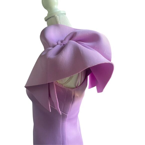 Eliza J One Shoulder Scuba Cocktail Dress Lilac Size 4 - Picture 6 of 16